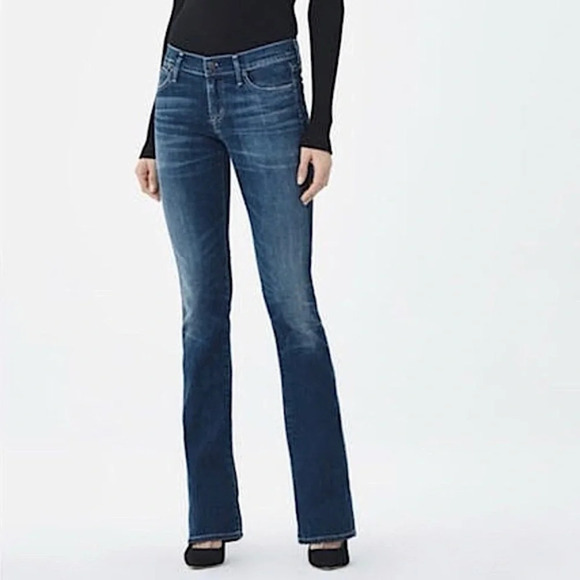 Citizens of Humanity Ingrid 002 Stretch Distressed Low Waist Flair Jeans Size 30 - Picture 1 of 17